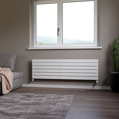 Ximax Vertirad Hwh1195600w White Gas Horizontal Designer Panel Radiator, (W)1500Mm X (H)445Mm
