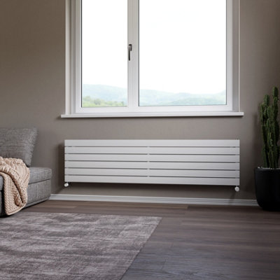 Ximax Vertirad Hwh1195600w White Gas Horizontal Designer Panel Radiator, (W)1800Mm X (H)445Mm