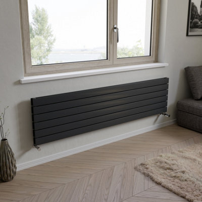 Ximax Vertirad Duplex Hwhd1195600a Anthracite Gas Horizontal Designer Panel Radiator, (W)1800Mm X (H)445Mm