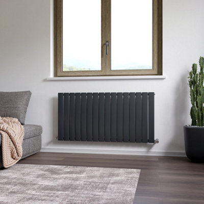 Ximax Vertirad Hw6001195a Anthracite Gas Horizontal Designer Panel 2809Btu Radiator, (W)1195Mm X (H)600Mm