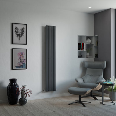 Ximax Vertirad Hw1800295a Anthracite Horizontal Or Vertical Designer 1889Btu Radiator, (W)295Mm X (H)1800Mm
