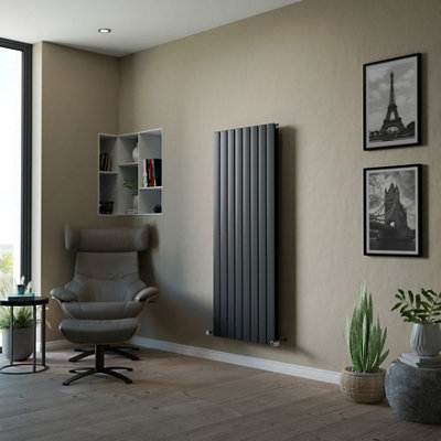 Ximax Vertirad Duplex Hwd150060a Anthracite Horizontal Or Vertical Designer 5034Btu Radiator, (W)595Mm X (H)1500Mm