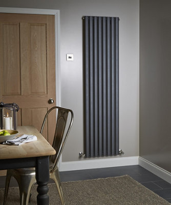 Ximax Fortuna For180472a Anthracite Vertical Designer 3124Btu Radiator, (W)472Mm X (H)1800Mm