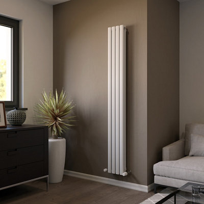 Ximax Fortuna Duplex Ford18023w White Vertical Designer 2500Btu Radiator, (W)236Mm X (H)1800Mm