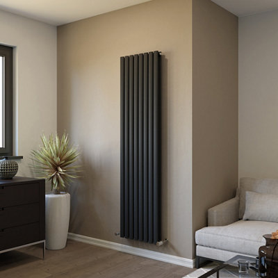 Ximax Fortuna Duplex Ford18047a Anthracite Vertical Designer 4999Btu Radiator, (W)472Mm X (H)1800Mm
