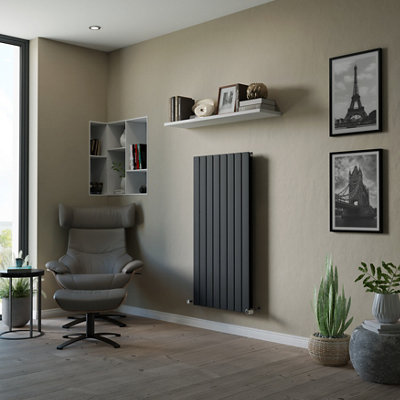 Ximax Vertirad Duplex Universal Hwd120595a Anthracite Horizontal Or Vertical Designer 4027Btu Radiator, (W)595Mm X (H)1200Mm
