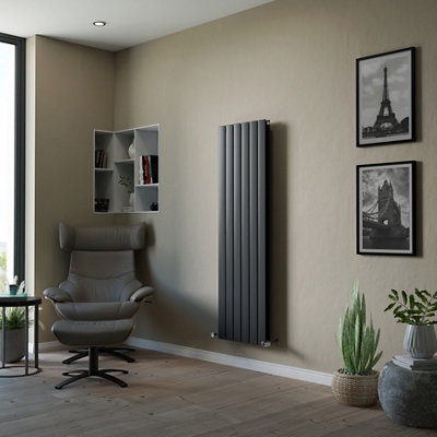 Ximax Vertirad Duplex Universal Hwd150445a Anthracite Horizontal Or Vertical Designer 3965Btu Radiator, (W)445Mm X (H)1500Mm