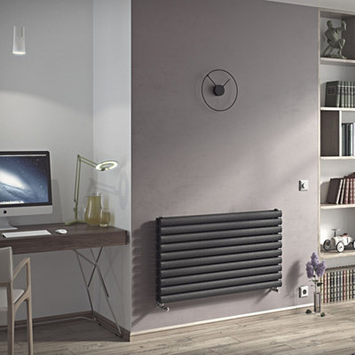 Ximax Champion Duplex Chhd58100a Anthracite Horizontal Designer 3171Btu Radiator, (W)1000Mm X (H)584Mm