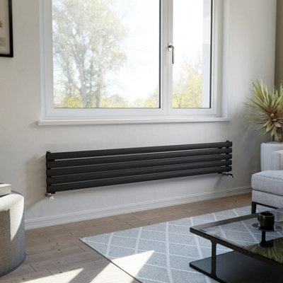 Ximax Champion Forh1164600a Anthracite Gas Horizontal Designer Radiator, (W)1800Mm X (H)294Mm
