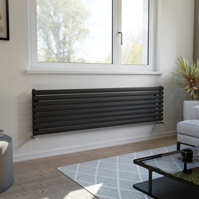 Ximax Champion Forh1164600a Anthracite Gas Horizontal Designer Radiator, (W)1800Mm X (H)468Mm