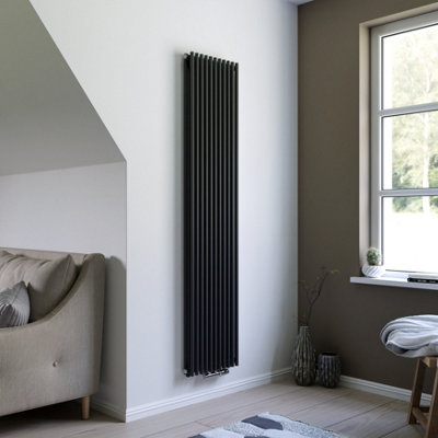 Ximax Gamba Duplex Gad1800295a Anthracite Gas Vertical Designer Radiator, (W)400Mm X (H)1800Mm