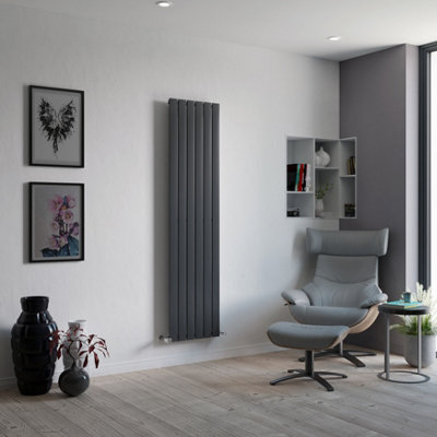 Ximax Champion Horizontal Hw1800445a Anthracite Gas Vertical Designer 2925Btu Radiator, (W)445Mm X (H)1800Mm
