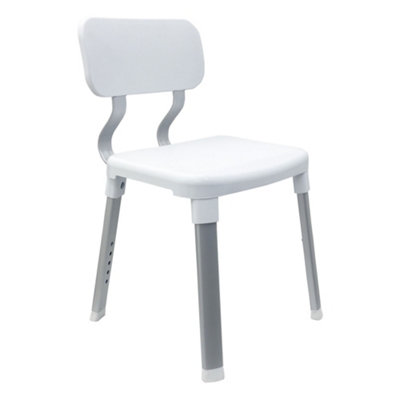 Evekare Deluxe White Plastic Shower Seat (H)804Mm (W)370Mm
